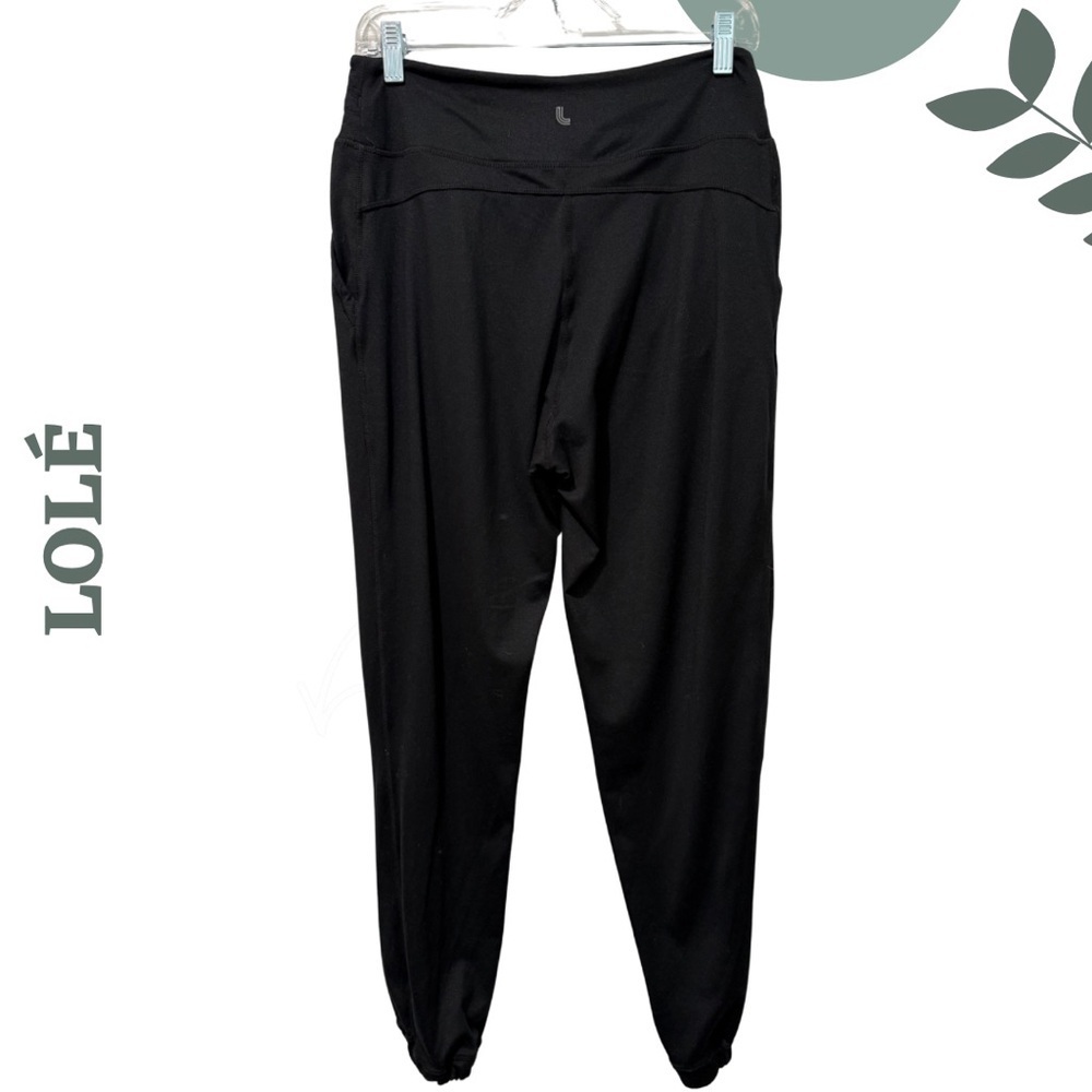 Lole Black Jogger Pants Women’s Medium | High Rise Drawstring - Picture 3 of 7